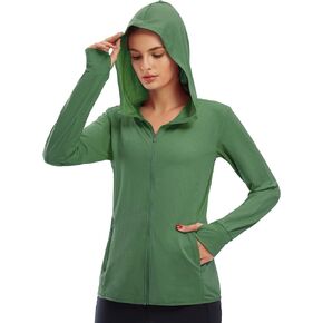 Libin Women's Sun Shirts Full Zip UPF 50+ Sun Protection Hoodie Jacket Long Sleeve Hiking Outdoor Performance with Pockets
