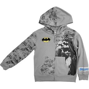 DC Comics Boys Batman Zip-up Hoodie-Superhero Hoodie للأولاد أحجام 4-7