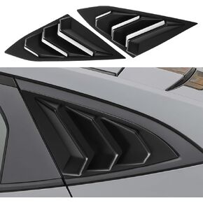 Window Louvers Compatible with 2018-2022 Honda Accord, Air Vent Cover for Left & Right Rear Side Window, Glossy Black, 2PCS