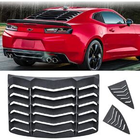 Rear and Side Window Louvers Windshield Sun Shade Cover Fit for Chevrolet Chevy Camaro 2010-2015 in GT Lambo Style (Matte Black)