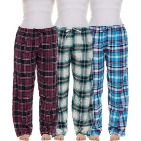 Andrew Scott Women's Flannel Sleep Pants| Lounging PJ Drawstring Pants | Multi Packs & Colors