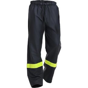 FWG Men’s Waterproof Rain Pants with Reflective Tape – Heavy Duty Workwear with Adjustable Elastic Waist & Snap Leg Openings