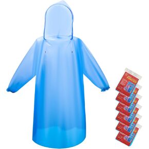 Bruvoalon 6 Pack Ponchos يمكن التخلص منها للرجال والنساء - معاطف المطر المقاومة للماء مع الرباطات والتخييم/المشي لمسافات طويلة/الطوارئ