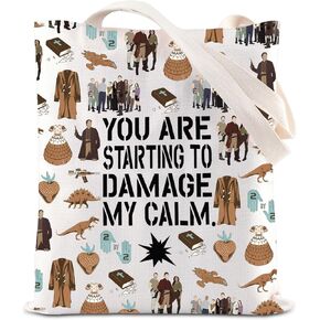 KUIYAI TV Show Series Merchandise Tote Bag Sci-Fi Movie Lovers Gift You Are Starting To Damage My Calm Shoulder Bag