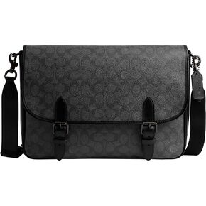 Coach Hitch Messenger Bag in Signature Canvas, Charcoal