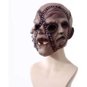 3 Face Halloween Horror Mask ، Supersoft Creepy Scary Halloween Mask ، The Evil Demon Cosplay ، Horror Challenge Costume