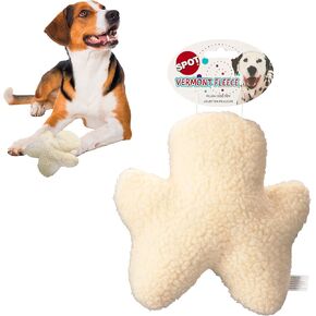 بقعة من المنتجات الأخلاقية Super Super Vermont Fleece Dog Toys - لعبة هادئة لعبة الكلب مع لعبة Squeaker Dog Toy Small Dog Puppy Toys Dogs Large Chew Squeak Puppy Interactive Fetch Toy - Chew -Man