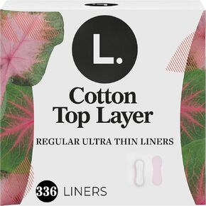 L. L. Ultra Thin Liners for Women ، تغطية منتظمة ، طبقة قمة قطنية عضوية ، pantiliners غير معقولة ، 336 COUNT
