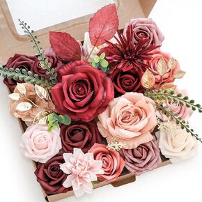 Pink Artificial Flowers Combo Box Wedding Decor,Fake Flowers,Flowers for Decoration,Silk Flowers for Home Decor Indoor,Cake Flowers,Faux Flowers for Crafts in Kuwait