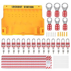 ZKH Lockout Targout Station مع أجهزة Loto ، مجموعة قفل قفل مع قفلات Loto 14pcs ، 6pcs قفل ، علامات loto 40pcs ، 40pcs نايلون علاقات