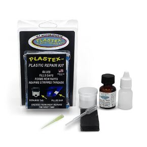 Plastex Plastic Repair Kits - Easily Glue, Repair or Remake Broken Plastic, Fiberglass, Wood & More! (Small Clear Travel Size Kit)