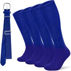 YSense Baseball Socks for Youth, Softball Soccer Calf Tube Socks & Belt Combo Set for Boys Girls Women Men School Sports