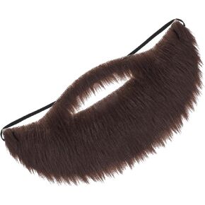 Fake Mustache Brown Fake Beard Costume Elastic Fakes Brown Beard Mexican Pirate Detective Mustache for Disguise Male Makeup Halloween Christmas Fiesta Masquerade Party Cosplay 100 Days of School