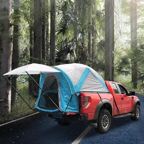 Truck Tent, Pickup Truck Tent with Awning for 5.5-6.7ft, Truck Bed Tent (190+120) x 155 x 165 CM - Waterproof Double Layer 210D Sleeping Tent with Removable Rainfly and Camping Carry Bag