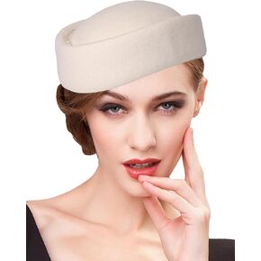 Small Top Hats for Women Elegant Millinery Beret Wool Felt Fedoras Ladies Wedding Bride Church 2024 Winter Hat