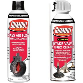 Gumout Professional Formula Bundle: 11 oz Mass Air Flow Sensor Cleaner + 11 oz Foaming Intake Valve & Turbo Cleaner
