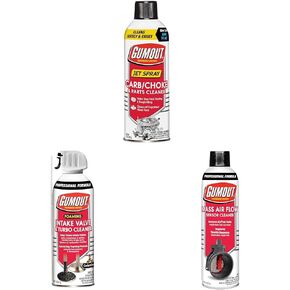 Gumout Engine Care Bundle: 14 oz Carb & Choke Cleaner, 11 oz Foaming Intake Valve & Turbo Cleaner, 11 oz Mass Air Flow Sensor Cleaner