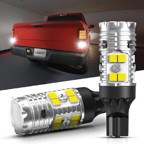LASFIT 921 LED مصابيح LED عكسية للنسخ الاحتياطي تناسب 2009-2024 RAM 1500 2500 3500 ، 6000K WHITE WHITE SUPRENT OEM 912 W16W T15 استبدال ، 2 PCS