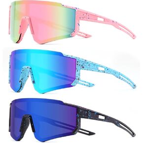 3PACK Kids Sunglasses Youth Sunglasses Boys Girls Baseball Softball Sports Cycling Goggles UV400 Protection Age 3-8