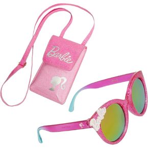 ARKAID Barbie Girls Sunglasses 2 Piece Set | Includes Crossbody Glasses Case | UV 400 | One Size Fits Most Kids