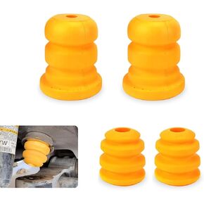 4 PCS CORT CONTRAL CONTRAL COLLS COLLS HOMPER BUMPER ، واثنين من التعليقات السفلية الأمامية واثنين من محطات الصدمات الخلفية ، استبدال 15153958 15039397 ، متوافق مع كاديلاك شيفروليه GMC (أصفر)