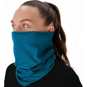 Organic Cotton Neck Gaiter Face Mask Bandana for Dust Wind Sun Protection Men Women - Face Scarf for Outdoor Activities (Blue Grass, Small, 2 Pack)