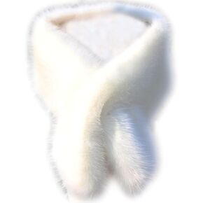 Harssidanzar Women Winter Faux Fur Scarves Shawl Wrap Collar Shrug for Cold Winter Warmer KL601US