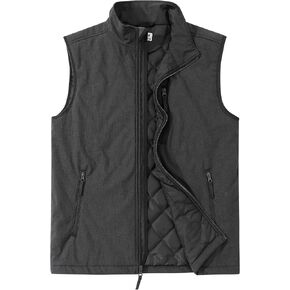 Outdoor Ventures Men's Casual Outerwear Vest Lightweight Winter Zip Up Sleeveless Jacket for Hiking Travel Golf Running
