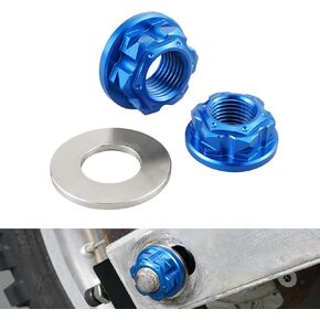 Motorcycle Axle Nut Front Rear Set Aluminum Compatible with YAMAHA YZ85 2002 2003 2004 2005 2006 2007 2008,CNC Machined