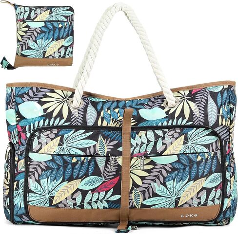 Beach Bag for Women - 35L Large Tote Bag, Waterproof & Sandproof, Zippered Carry On Bag for Pool, Beach & Travel in Kuwait