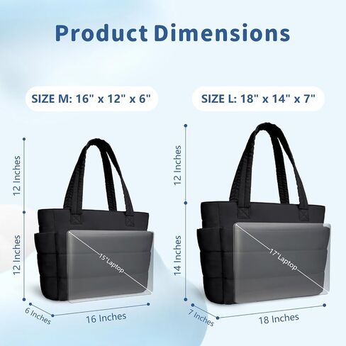 TOPDesign Puffer Tote Bag for Women, Lightweight Puffy Handbag with Compartments, Quilted Shoulder Bag for Work, Travel, Gym in Saudi Arabia