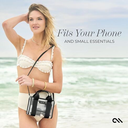 Case-Mate Soap Bubble Micro Tote Bag for Women - Iridescent Mini Purse with Jacquard Crossbody Strap - Small Handbag - Water-Resistant Clear Tote Bag for Keys, Phone, Wallet and Sunglasses in Kuwait