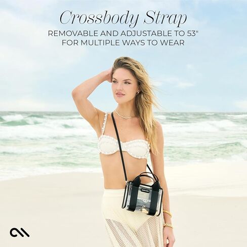 Case-Mate Soap Bubble Micro Tote Bag for Women - Iridescent Mini Purse with Jacquard Crossbody Strap - Small Handbag - Water-Resistant Clear Tote Bag for Keys, Phone, Wallet and Sunglasses in Kuwait