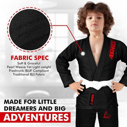 Sports IBJJF Ultra Light BJJ Brazilian Jiu Jitsu Gi for Kids with Preshrunk Fabric and Free Belt in Saudi Arabia