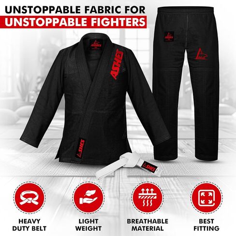 Sports IBJJF Ultra Light BJJ Brazilian Jiu Jitsu Gi for Kids with Preshrunk Fabric and Free Belt in Saudi Arabia