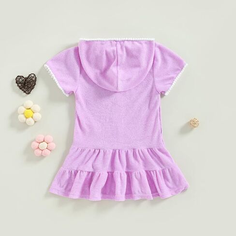 CIYCUIT Toddler Girls Swim Cover Up with Hood and Zipper in Saudi Arabia