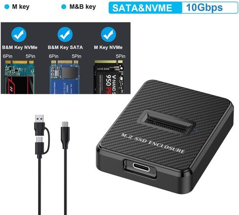Cablecc USB 3.1 USB-C إلى NVME M-Key M.2 NGFF SSD محول PCBA خارجي محول عمودي نوع أسود اللون in Kuwait