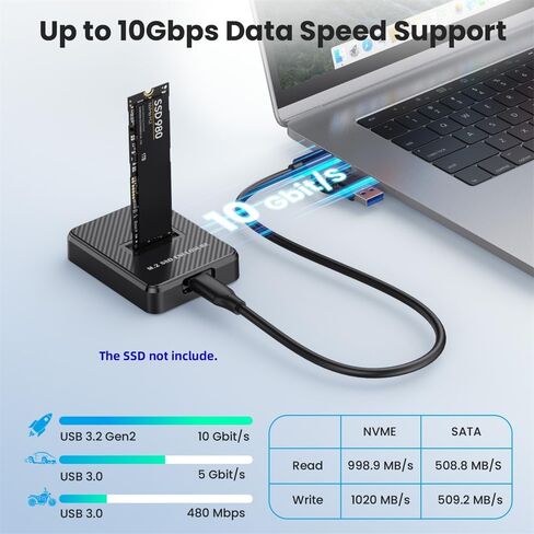 Cablecc USB 3.1 USB-C إلى NVME M-Key M.2 NGFF SSD محول PCBA خارجي محول عمودي نوع أسود اللون in Kuwait