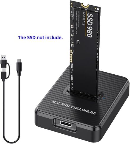 Cablecc USB 3.1 USB-C إلى NVME M-Key M.2 NGFF SSD محول PCBA خارجي محول عمودي نوع أسود اللون in Kuwait