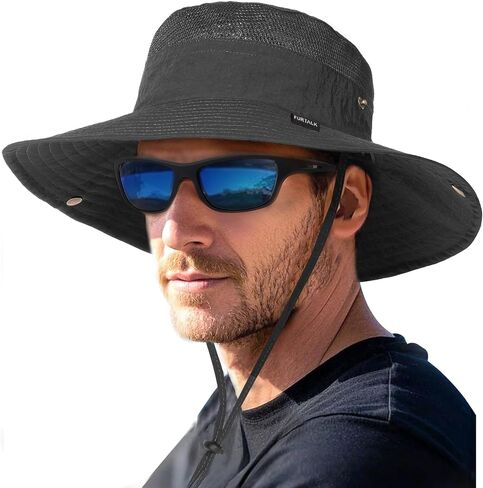 FURTALK Sun Hats for Men Women Fishing Hat UPF 80+ Breathable Wide Brim Hiking Summer UV Protection Bucket Hats in Saudi Arabia