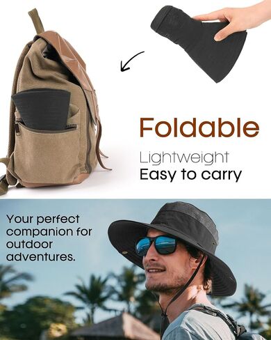 FURTALK Sun Hats for Men Women Fishing Hat UPF 80+ Breathable Wide Brim Hiking Summer UV Protection Bucket Hats in Saudi Arabia
