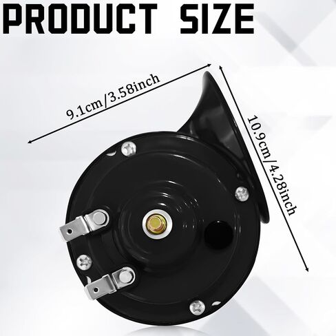 قرون هواء السيارة من أجل السلامة ، قرن قطار الشاحنة الصاخب 300dB 12V ، طقم بديل للقرن الكهربائي المضاد للسيارات ، قرون ثور للسيارة ، غطاء محرك السيارة ، دراجة نارية ، سكوتر ، قارب (أسود) in Kuwait