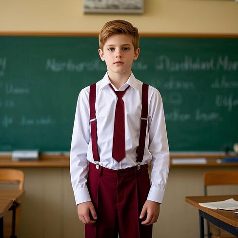 Kids Suspenders Bowtie Necktie Sets Adjustable Suspender Elastic Necktie Classic Accessories for Boys Girls in Saudi Arabia