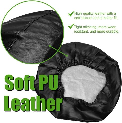 WSSROGY 27-29 inch US Flag Spare Tire Cover Thickening PU Leather Soft Spare Tire Cove Fit for Jeep, Trailer, SUV, Truck (US Flag, Black, 15 inch for Diameter 27" - 29") in Saudi Arabia