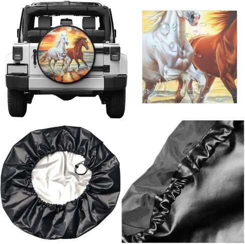 Mountain Landscape Spare Tire Cover for Rv Trailer Camper- Cute Wheel Protectors Cover Waterproof Universal Fit for Truck SUV Travel Camping Outdoor-15 inch in Kuwait