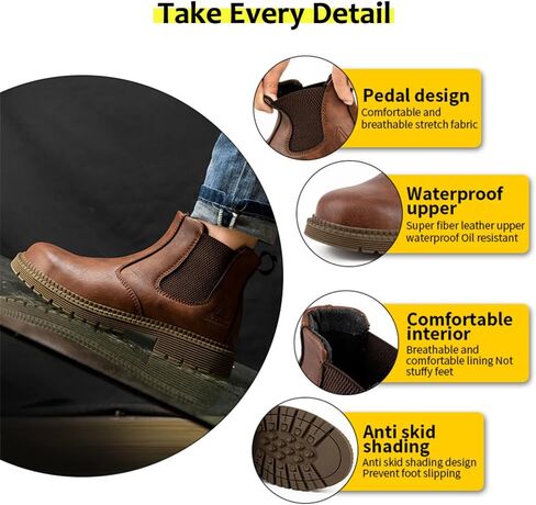 Steel Toe Work Shoes for Men Women Lightweight Comfortable Waterproof Industrial & Construction Safety Boots in Saudi Arabia