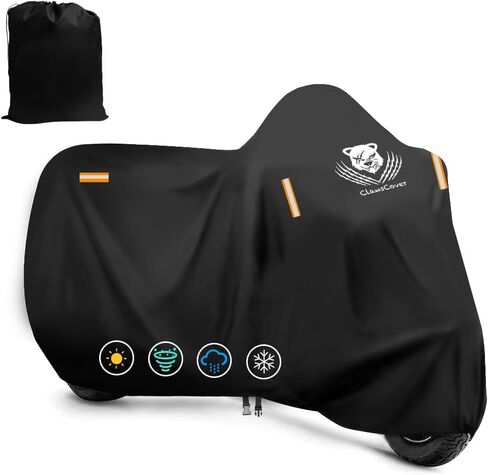 أغلفة دراجة نارية أغلفة مقاومة للماء في الهواء الطلق في الشارع الشاق الشارع Goldwing Cruiser Touring Bike Cover Fit Harley Davidson Honda Indian Yamaha ، All Weather Protection ، 116 "LX 47.2" WX55 H-Clawscover in Kuwait