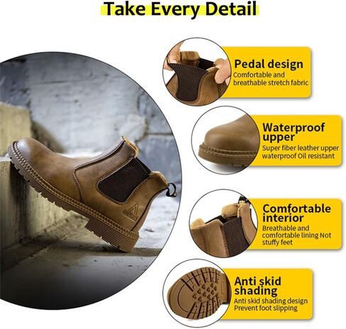 Steel Toe Work Shoes for Men Women Lightweight Comfortable Waterproof Industrial & Construction Safety Boots in Saudi Arabia