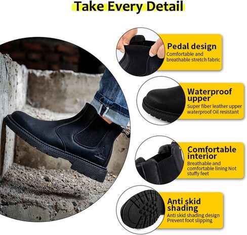 Steel Toe Work Shoes for Men Women Lightweight Comfortable Waterproof Industrial & Construction Safety Boots in Saudi Arabia