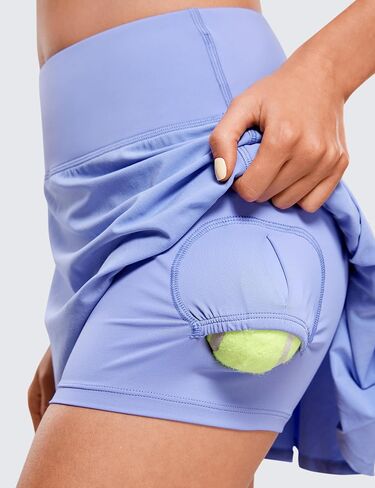 CRZ YOGA Pleated Tennis Skorts Skirts for Women with Pockets 15'' High Waisted Golf Skirts Workout Casual Skirts Comfy in Kuwait